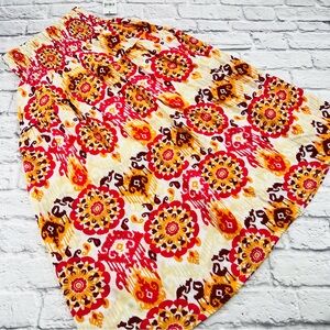 Ophelia Roe Skirt BOHO Womans Size Small Pink and Orange Smocked A-Line Maxi